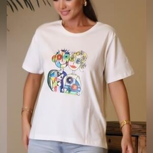 Colorful Abstract Bebe Plus, Medium Art T-Shirt